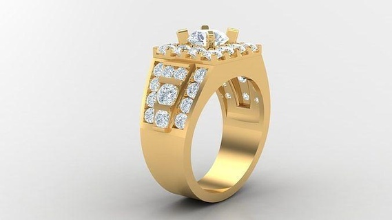 diamante hombre anillo canalla 38 joyería joya anillos compromiso Boda diseñadora joyas joyeria pulsera diseño esposas diamantes 3d print model - Mito3D