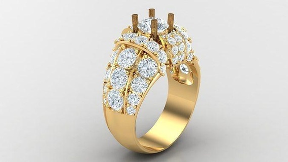 Diamant Ring cad 62 Schmuck Ringe Engagement Hochzeit 3d print model - Mito3D