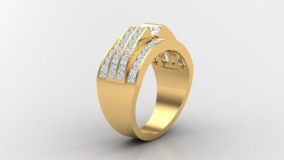 diamante hombre anillo canalla 75 joyería joya anillos compromiso Boda mano diamantes pulsera hecha joyeria collares diseñadora joyas diseño 3d print model - Mito3D