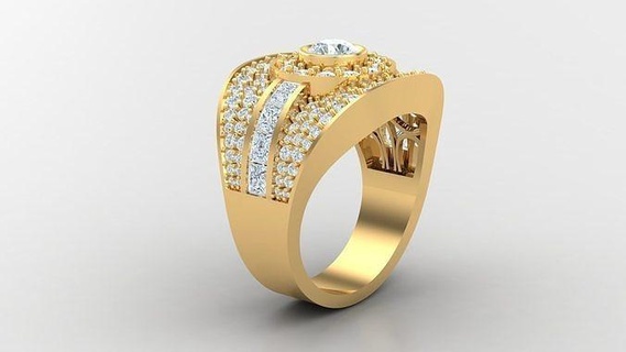 diamante uomo squillare cad 79 gioielleria anelli Fidanzamento nozze 3d print model - Mito3D