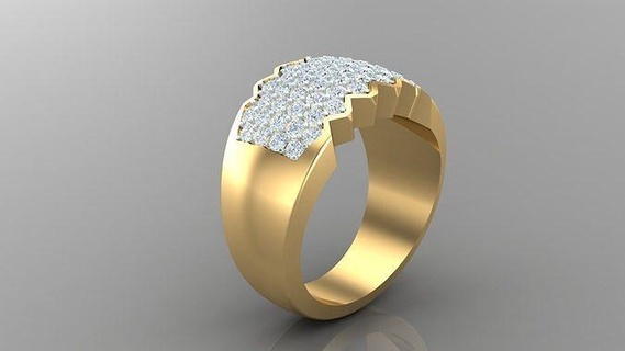 diamante hombre anillo canalla 89 joyería joya anillos compromiso Boda mano diamantes pulsera hecha joyeria collares diseñadora joyas diseño 3d print model - Mito3D