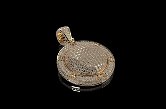 diamond medallion n2 gioielli oro la sterlina di fidanzamento argento collana brillante moda e bellezza ciondoli 3d print model - Mito3D
