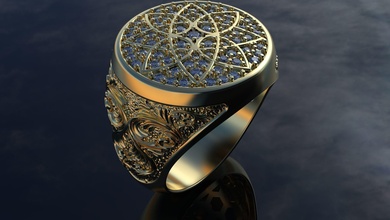 Diamant Männer Ring Gold Schmuck Silber druckbar Juwel Sterling Mode Platin Halskette brillant Schönheit Solitär Finger 3d print model - Mito3D