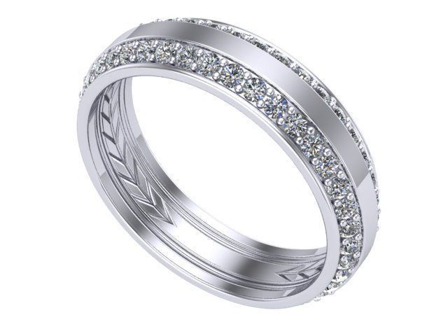 diamond mens ring jewelry platinum wedding rings 3D print model - Mito3D