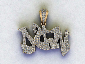 diamond micro-pave font pendant symbol jewelry gold pave micro jewel design custom models necklace sterling gem printable silver fashion 3d print model - Mito3D