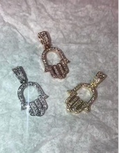 diamant micro hamsa pendentif bijoux mini microhamsa pendentifs 3d print model - Mito3D