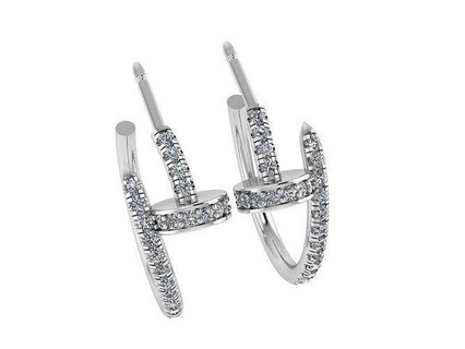 diamante uña arete 0040 anillo oro pavimentar joyería joya plata fabricación Moda diseño compromiso imprimible libra esterlina pulsera cubano collar colgante pendiente anillos pendientes 3d print model - Mito3D