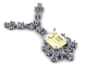 diamante collar 160 oro joyería joya plata imprimible anillo Boda compromiso cuadrado Roca platino enganchar vestir pulsera brillante libra esterlina collares 3d print model - Mito3D