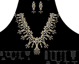 diamond necklace set ladies necklaces jewelry silver gold printable sets 3d print model - Mito3D