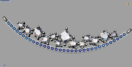 Diamant-Halskette Schmuck diamond Halskette gem Edelstein Silber gold 3dprint bedruckbar ist Mode Halsketten 3d print model - Mito3D