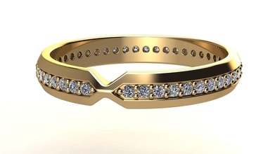 diamant nidification étroit bande bague bijoux luxe mode précieux brillant gemme imprimable bijou mariage or tiffany engagement anneaux 3d print model - Mito3D