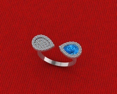 diamond new ring 2 gold design fashion accessories jewelry rings women wedding woman luxury art 3d print model - Mito3D