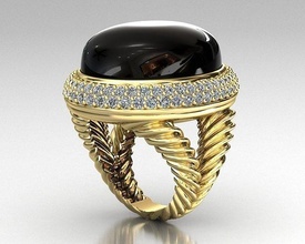 diamante oval anel joalheria imprimível david yurman homem mulher prata gema noivado Casamento moda luxo cabo EUA branco ouro euro corda esterlina 3d print model - Mito3D