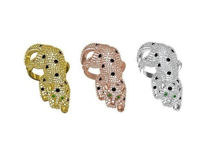 diamante pantera squillare gioielleria nozze Fidanzamento gioiello anelli stampabile oro moda bellezza brillante gemma platino 3d print model - Mito3D