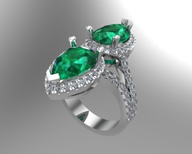 diamant poire anneaux d'or nn101 bijoux la or les de l'anneau le d'argent platine cadeaux présente jeune fille femmes d'anniversaire anniversaire anniversaires l'engagement luxe spécial 3d print model - Mito3D