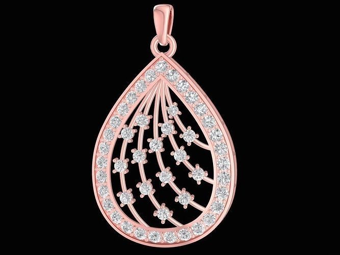 diamante perla colgante pendiente 2493 joyería joya Moda accesorios oro mujer diseño colgantes 3D print model - Mito3D
