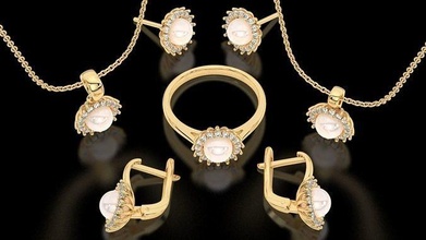 diamond pearl set jewelry luxury platinum gem pendant ring stud earring gold sterling silver printable jewel brilliant cad 3d design sale 3d print model - Mito3D