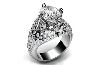 diamante peras anillo de compromiso solitario anello ca13 la joyería precioso lujo carat el colgante platino brillante joya moda oro goccia las arete los anillos 3d print model - Mito3D