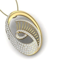 diamante pendente gioielleria moda Accessori oro donna donne design feng shui ciondoli squillare argento sterlina stampabile nozze Fidanzamento collana 3d print model - Mito3D