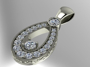 ciondolo di diamanti gioielli diamante stampabile oro ciondoli 3d print model - Mito3D
