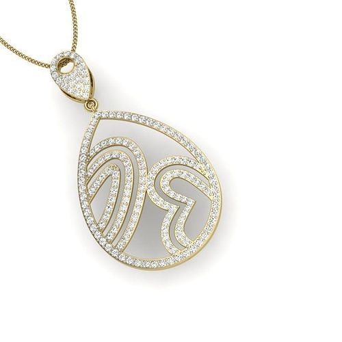 diamante pendente collana gioielleria oro argento stampabile 3dmodel stella modello kolye 3dkolye sterling smalto regalo elegante donne ciondoli 3D print model - Mito3D