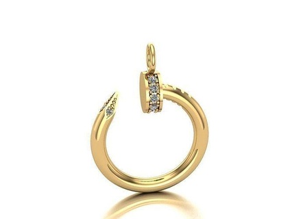 diamante pingente ouro luxo joalheria imprimível colar gema justo clou original carrinho pingentes 3d print model - Mito3D