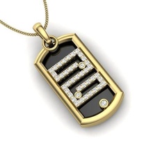 diamond pendant jewelry chain necklace hamsa hand women female pendants jewish hebrew spinning 3d print model - Mito3D