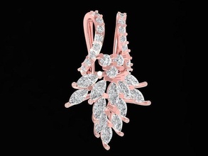 diamond pendant 1200 jewelry fashion accessories gold woman women design pendants 3d print model - Mito3D