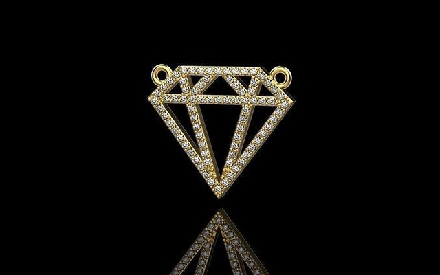 diamante pingente 258 anel pulseira brinco ouro rosa prata imprimível bling joalheria luxo gema brilhante moda esterlina beleza noivado pingentes 3d print model - Mito3D