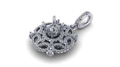 pendentif diamant fille bijoux le d'argent or fasion jeune pendentifs 3d print model - Mito3D
