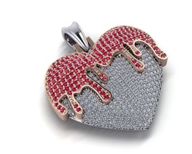 diamante pendente oro stampabile gioielleria gemma orecchini argento squillare gioiello Fidanzamento nozze ciondoli 3d print model - Mito3D