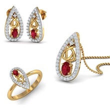 diamond pendant set ladies jewelry fashion gold wedding jewellery precious beauty engagement sets jewel pendants 3d print model - Mito3D