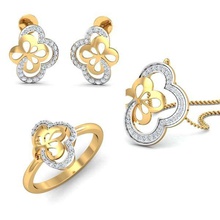 diamond pendant set ladies printable prototyping jewelry fashion gold wedding jewellery precious beauty engagement sets jewel pendants 3d print model - Mito3D