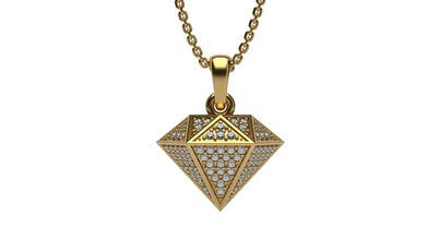 Diamant-Anhänger mit Steinen gold Anhänger Schmuck Silber bedruckbar ist weiß Platin Halskette gem genial - Geschenk glücklich Mode Schönheit 3d print model - Mito3D