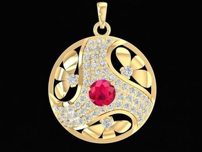 diamante colgante pendiente mujer 1223 joyería joya Moda accesorios oro diseño colgantes 3d print model - Mito3D