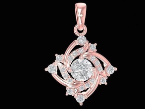 diamond pendant women 1226 jewelry fashion accessories gold woman design pendants 3d print model - Mito3D
