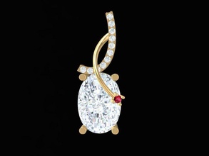 diamond pendant women 2243 jewelry fashion accessories gold man men woman unisex design fengshui ring pendants 3d print model - Mito3D