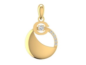 diamond pendant women 2245 jewelry fashion accessories gold man men woman unisex design fengshui ring pendants 3d print model - Mito3D