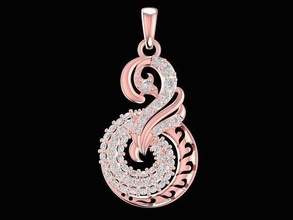 diamond pendant women 2266 jewelry fashion accessories gold woman design pendants 3d print model - Mito3D