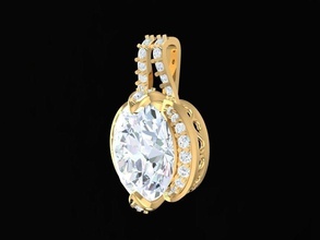diamond pendant women 232 jewelry fashion accessories gold man men woman unisex design fengshui pendants 3d print model - Mito3D
