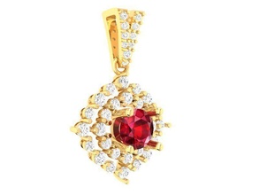diamond pendant women 253 jewelry fashion accessories gold man men woman unisex design fengshui pendants 3d print model - Mito3D