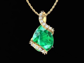 diamante pendente donne 288 gioielleria moda Accessori oro uomo uomini donna unisex design feng shui ciondoli 3d print model - Mito3D