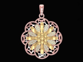 diamond pendant women 3102 jewelry fashion accessories gold woman design pendants 3d print model - Mito3D