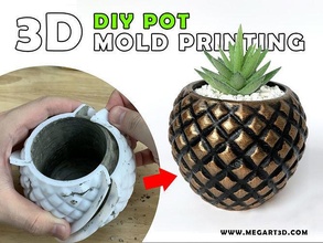 diamant pot 3d imprimé moule comprendre fichier impression Molde ciment béton jardinières succulent plante cactus vase fleur loisir 3d print model - Mito3D