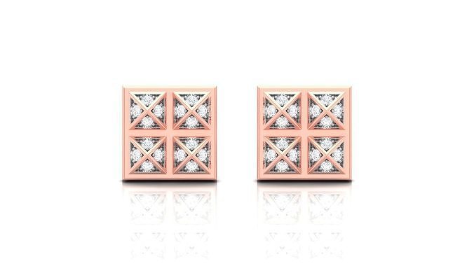 diamond pyramid stud jewelry jewellery tops earings studs gold earrings 3D print model - Mito3D