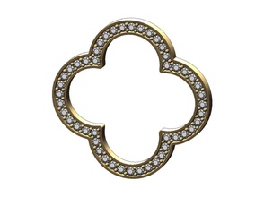 diamante cuatrifolio ornamento colgante pendiente encanto joyería joya imprimible oro plata moda lujo accesorios collar libra esterlina pulsera vestir 3d print model - Mito3D