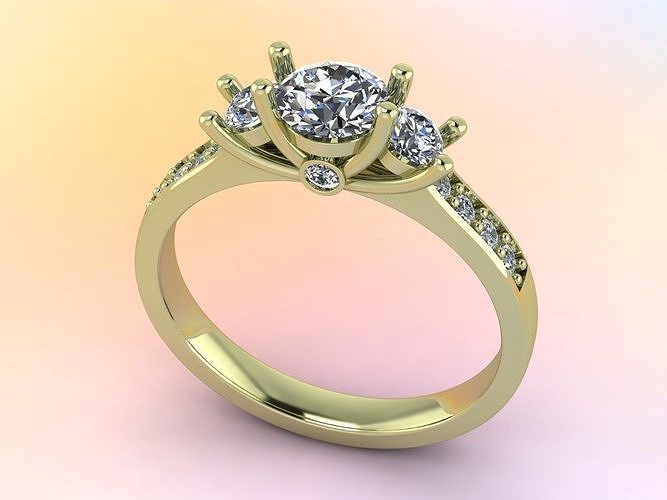 elmas ring 37 3dmodeling işleme tekstüre 3dscanning 3dprintmodeling obj stl 3dm mücevher takı 3djewel 3djewelry 3djewellery düğün yüzük nişan Kayıp balmumu yayını altın gümüş yüzükler 3D print model - Mito3D