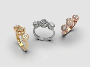 diamante anillo oro Boda joya joyería plata compromiso brillante Moda belleza zafiro enganchar casarse amor adorablemente 3d print model - Mito3D