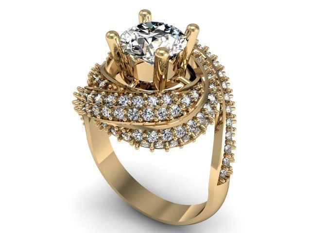 diamond ring jewelry women gemstone rings 3D print model - Mito3D