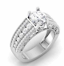 diamante anel joalheria platina gema precioso luxo quilate acessório noivado brilhando moda ouro brilhante prata imprimível colar argolas 3d print model - Mito3D